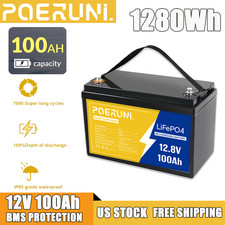 12V 100Ah LiFePO4 Lithium Battery BMS 15000 Cycles For Solar Golf Cart Marine