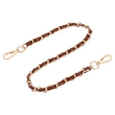 24" Purse Strap with Buckle for Shoulder and Cross Body Dark Brown Gold 