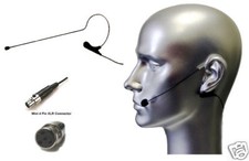 Black Headset Mic w TA4F for Shure Wireless Transmitter