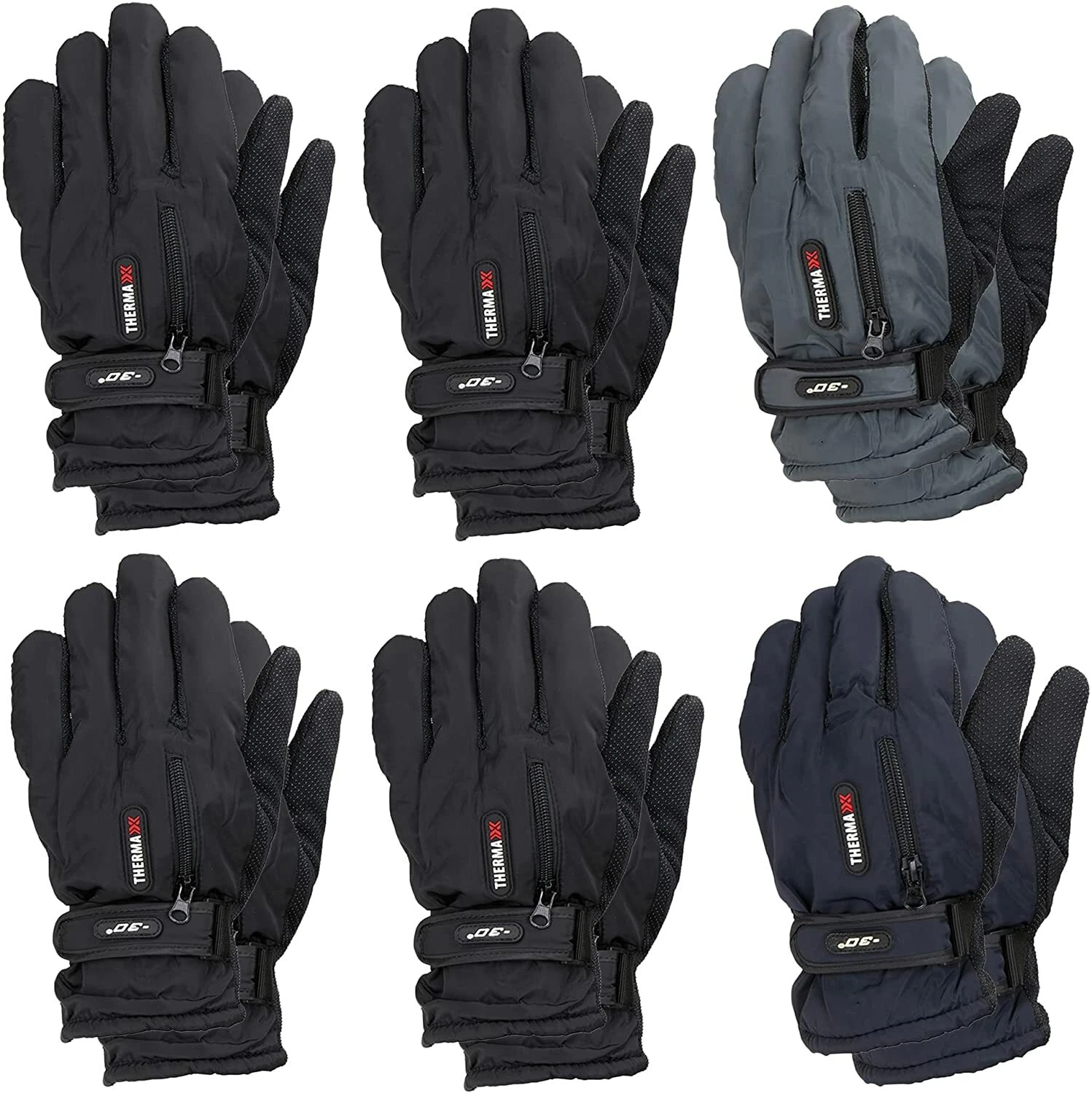 Yacht & Smith Mens Winter Fleece Lined Heavy Duty Gloves, Rubber Gripper