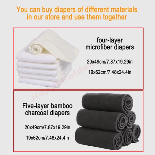 1Pack Reusable Adult Cloth Diapers Adjustable Absorbent Incontinence Leakproof - Picture 11 of 23