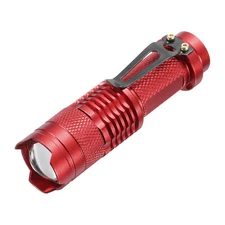 3 Mode Aluminum Scalable LED Flashlight White Light Battery Powered, Red
