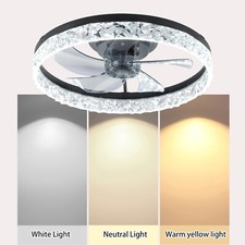 Ceiling Fan with Light Low Profile Flush Mount Remote Quiet 6 1 Speed Black