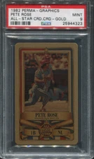 PSA 9 MINT 1982 PERMA-GRAPHICS PETE ROSE ALL-STAR CREDIT CARD GOLD HOF B177