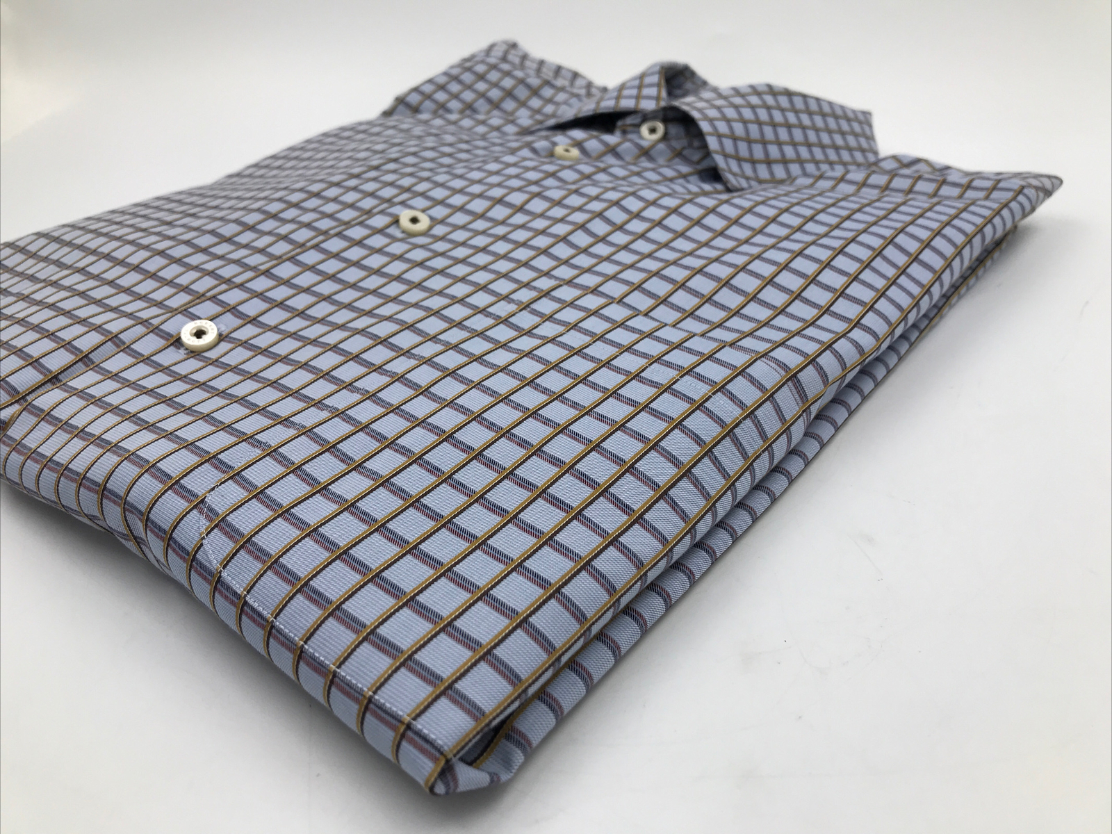 Robert Talbott Button Up Blue Windowpane Long Sle… - image 2