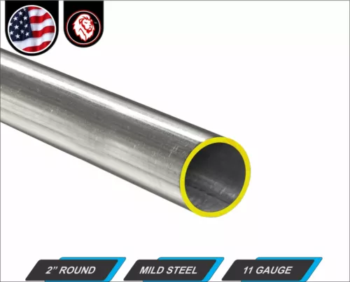 2" Round Metal Tube - Mild Steel - 11 gauge - ERW - 11" inch Long