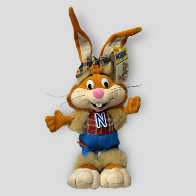 Nestle Nesquik Bunny Rabbit Stuffed Plush Plaid Fall Toy Network 12  Vintage