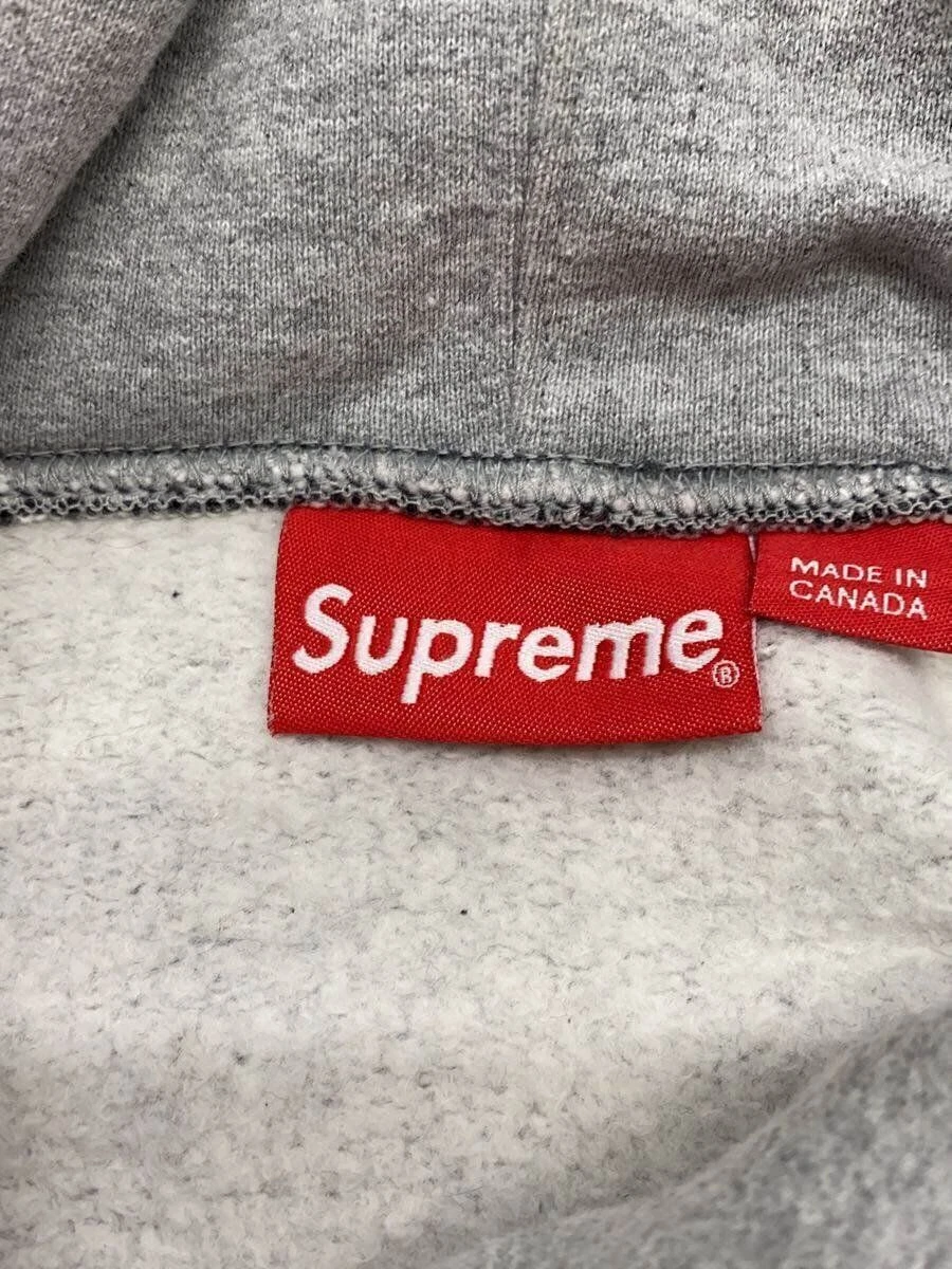 Felpa Supreme con cappuccio S cotone grigio tinta unita usata