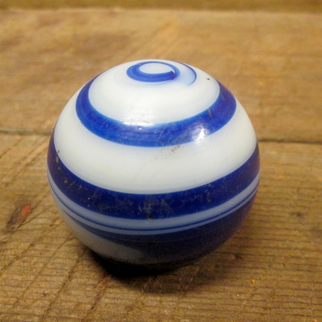 1 3/4" COBALT BLUE SWIRL SLAG GLASS SHIFTER KNOB, Antique, Rat Rod