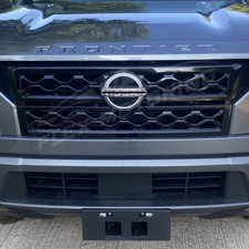 Gloss Black Grille Grill Overlay Trim For 2022-2024 Nissan Frontier