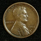Lincoln Wheat Cent. 1913 S. Very Fine. Lot # 9049-136-048
