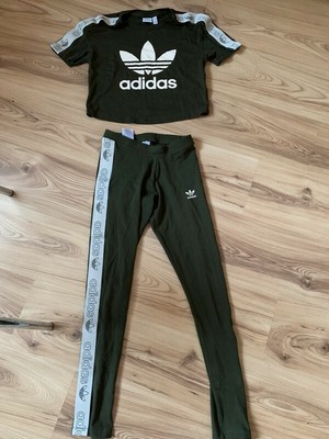 adidas khaki green tracksuit