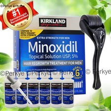 Kirkland Minoxidil 5 6 month supply Hair Regrowth Liquid with Free Derma Roller