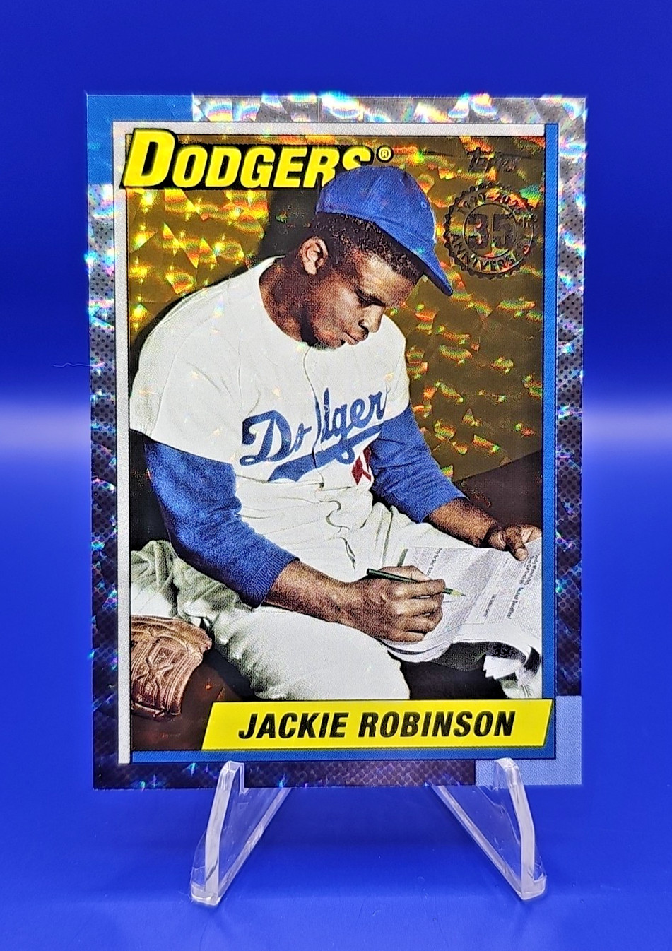2025 Topps Series 1 Jackie Robinson #T90-11 1990 Gold Crackle Foilboard /50