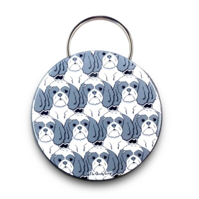Shih Tzu Dog Pattern Bottle Opener Keychain Handmade Pet Portrait Accessory