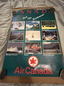 Vintage 1980’s Air Canada Airlines Feel The Excitement Travel Poster
