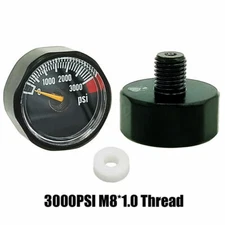 Pressure Gauge 3000 psi M8*1.0 Micro Mini Manometer for Paintball PCP HPA Tank