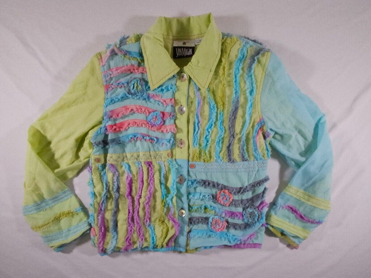 Vintage Yak Magik Patchwork Jacket Embellished Co… - image 1