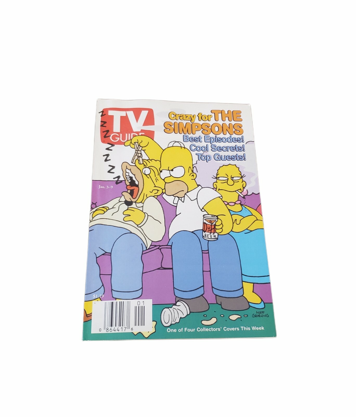 Tv Guide Mag The Simpsons Cover 1 Of 4 January 3-9, 1998