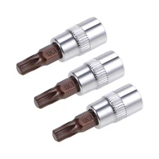 3pcs 1/4" Drive T30 Torx Bit Socket S2 Steel Bits CR-V Sockets 38mm