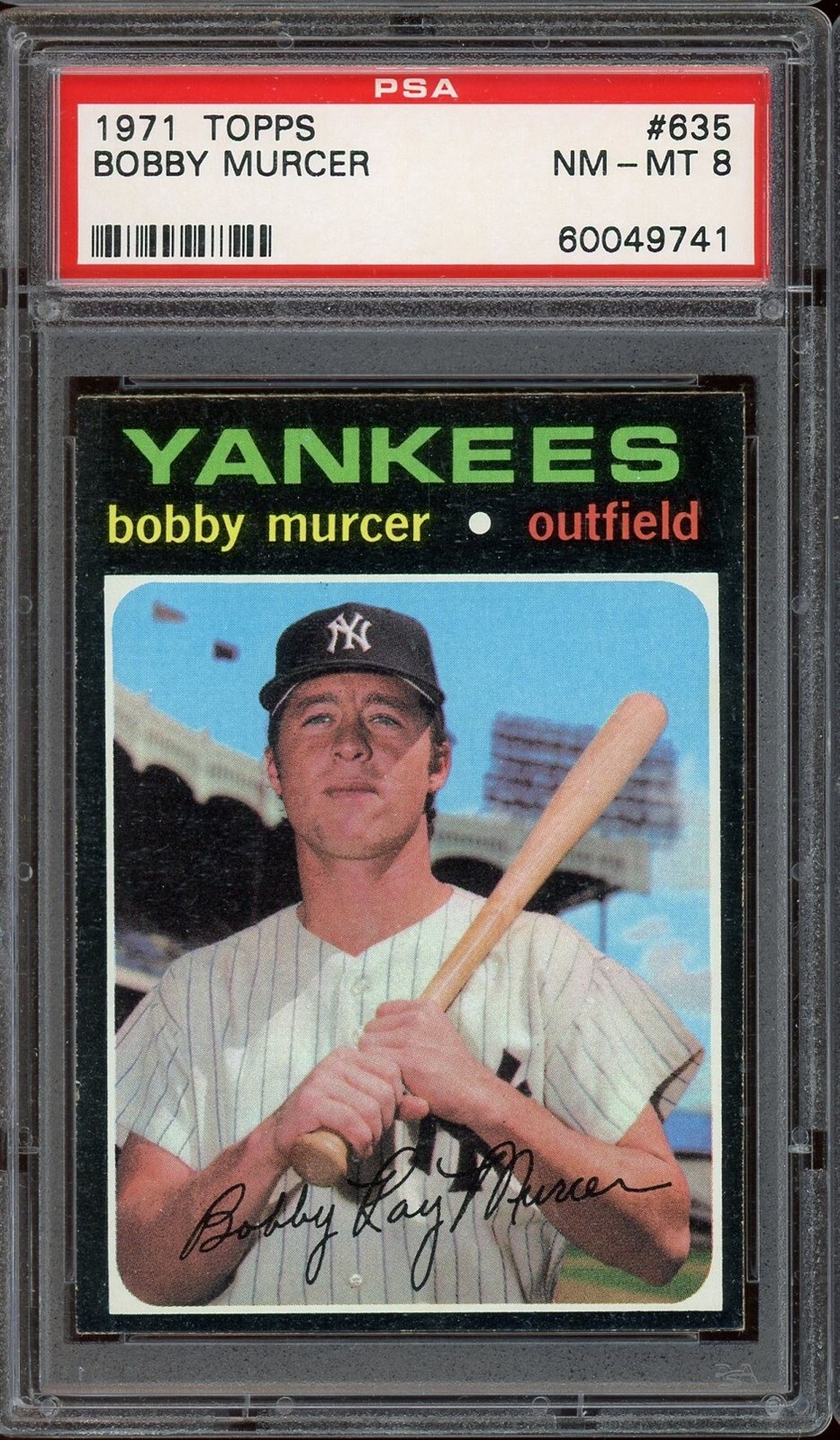 1971 Topps Baseball #635 Bobby Murcer PSA 8