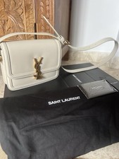 YSL SOLFERINO SMALL SATCHEL HANDBAG IN BOX SAINT LAURENT BLANC VINTAGE With Box
