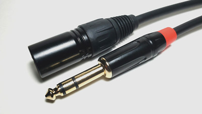 6ft  XLR to 1/4'' TRS Balanced Patch Cable With Gold Plated Connector