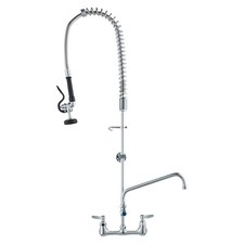 VEVOR Grifo Comercial para Fregadero de Cocina Montaje en Pared de Cocina Latón