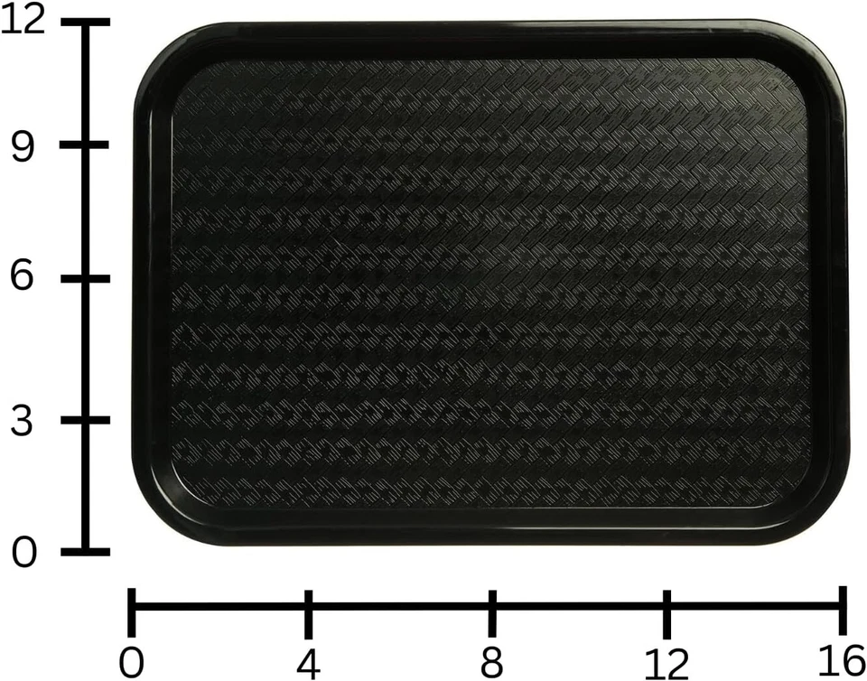12" X 16" Black Fast Food Tray Foodservice Products CT121603 Café for Cafeteria - Image 4 of 4