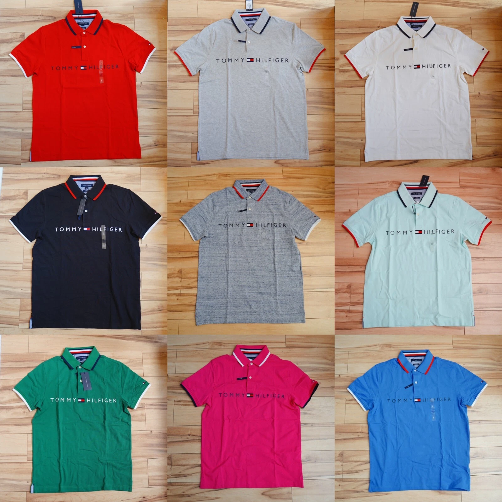 TOMMY HILFIGER SLIM FIT ESSENTIAL SIGNATURE FLAG POLO