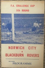 Norwich City v Blackburn Rovers FA Cup 5th Round 1966 Pirate Programme