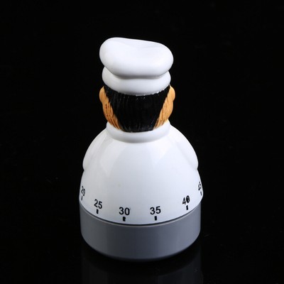 1pc Kitchen Timers Cartoon Chef Shape Plastic Count-down Timer Cook Helper