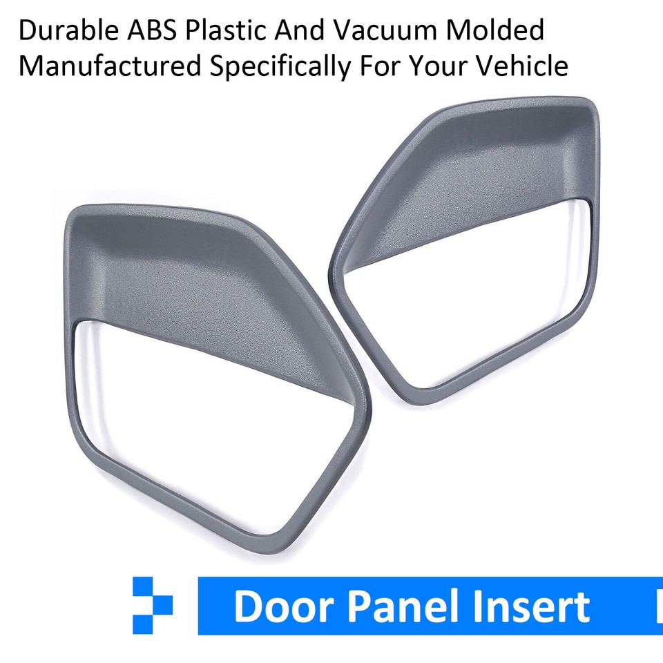 Gray ABS Interior Door Panel Insert Cover Pair For 2005-2009 Ford Mustang – Front Left & Right