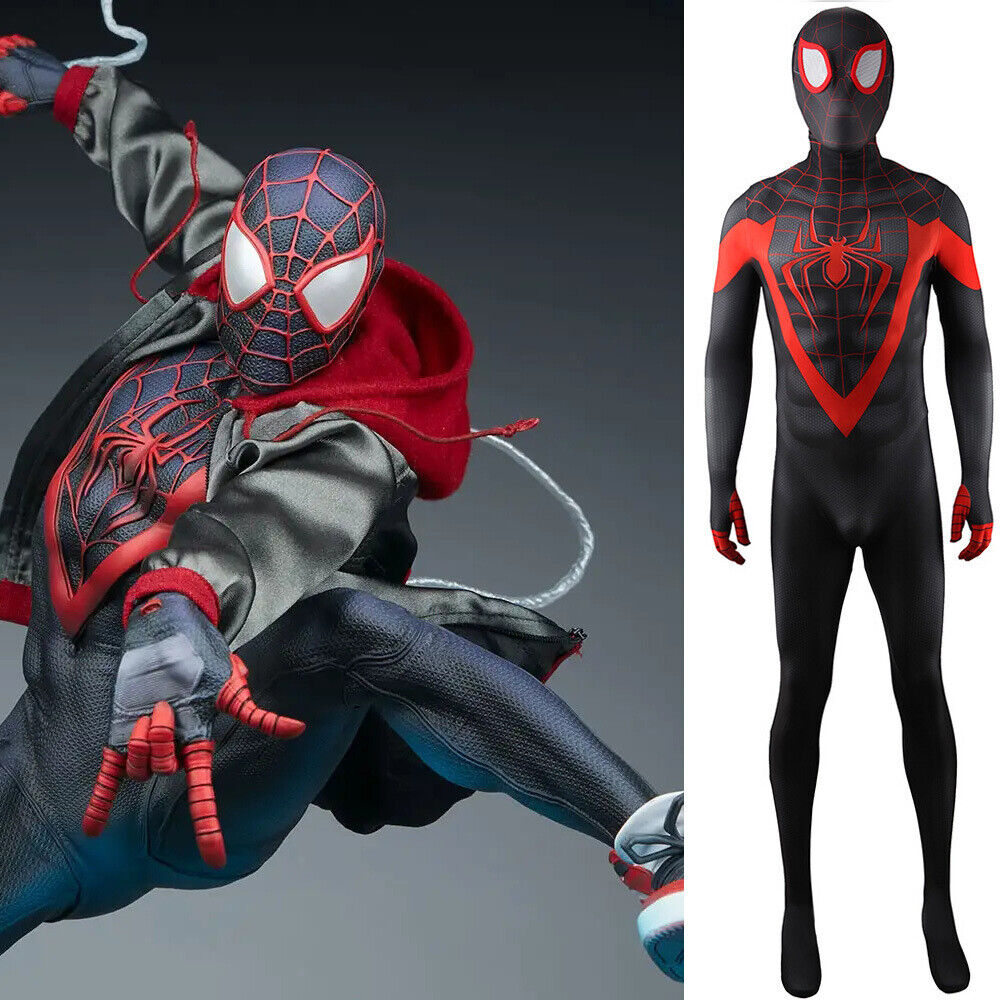 Spiderman Halloween traje para adultos e crianças, bodysuit