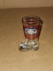 MOD DEP Glass Boot Toothpick Holder Bar Shot Italy Vase ruby flashed Roma 