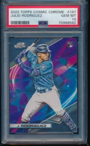 PSA 10 JULIO RODRIGUEZ 2022 Topps Cosmic Chrome Mariners Rookie Card RC GEM MINT