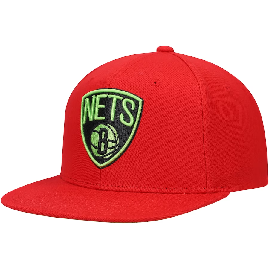 Mitchell & Ness Brooklyn Nets Hat Reverse Grinch Team Snapback HWC Red