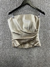 Alfred Angelo Formal Strapless Top Women's Size 10 Cafe Faux Wrap Top Zip Back