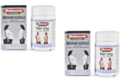 2 Bottles X Baidyanath Medohar Guggulu 120 Tablets Each Helps Weight Management