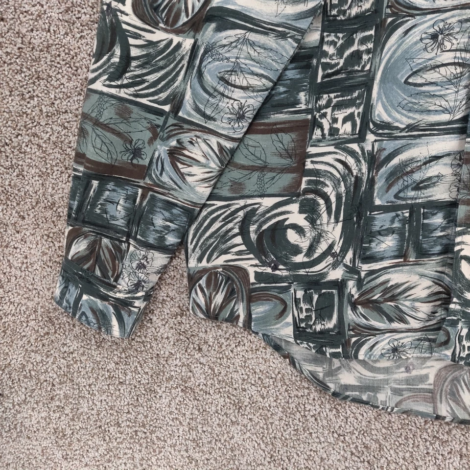 Camisa Versace Istante Para Hombre 44 Botones Hecha en Italia Vintage Algodón Estampado Floral Foto 3 de 4