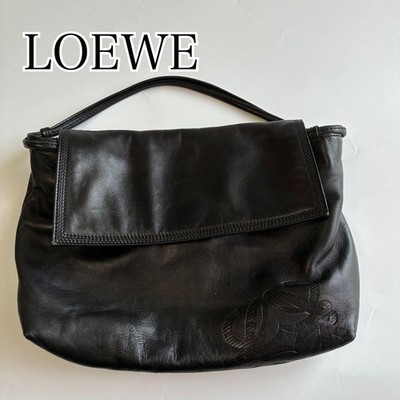 LOEWE Anagram Nappa Leather Handbag Black Authentic Women's Tote Bag