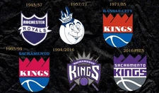 NBA Basketball Team Timeline 12x8in Metal Sign Logo History Sacramento Kings