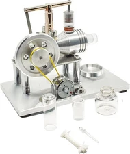 Alpha Type Hot Air Stirling Engine Model Power Generator Educational Physics Toy