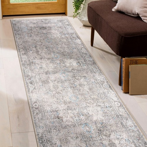 Rugshop Area Rug Distressed Vintage Machine Washable Rugs Hallway Runner Rug 2x7 - Picture 8 of 10