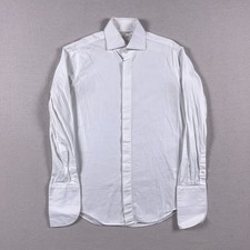 SuitSupply Shirt Mens 15.75 40 Slim Fit White French Cuff Tuxedo Hidden Placket