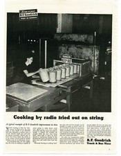 1945 B.F. Goodrich Cooking Rayon Spools By Radio mircowave oven Vintage Print Ad