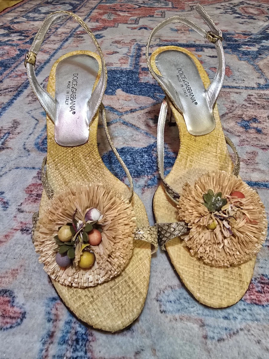 Dolce and Gabbana snorkeler design sandals. Used in fair condition. New With Box. Dolce & Gabbana Oro Chiaro Devotion Gold  main image 2