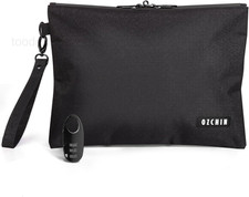 Smell Proof Bag with Combination Lock Carbon Black
