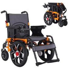 All-Terrain Foldable Electric Wheelchair 300lb Capacity 16 in Large Front Wheels