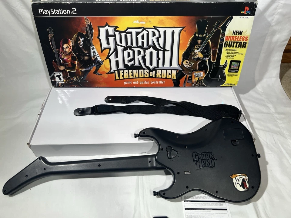 Guitar Hero 3 Legends of Rock PS2 Kramer Guitar Wireless,W/Strap+Dongle and box  - Image 4 of 4